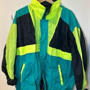 Vintage Matix Teal and Yellow windbreaker